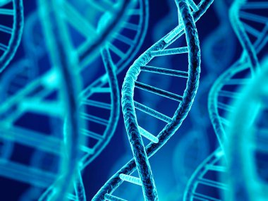 DNA molekül sarmal. 3D çizim