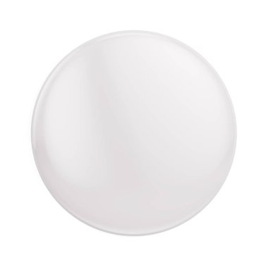 Beyaz rozet pin Broş üzerinde beyaz mock-up izole. 3D render