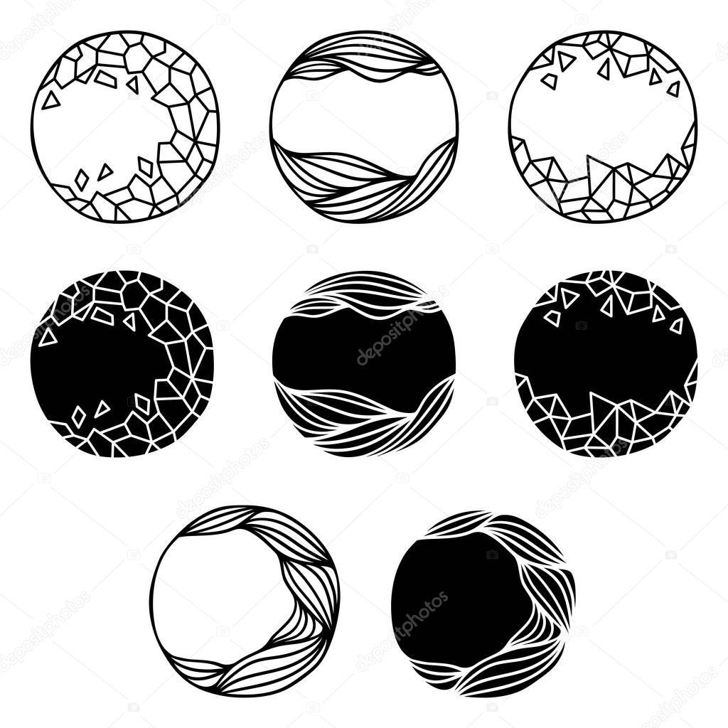 Set of abstract logo elements.
