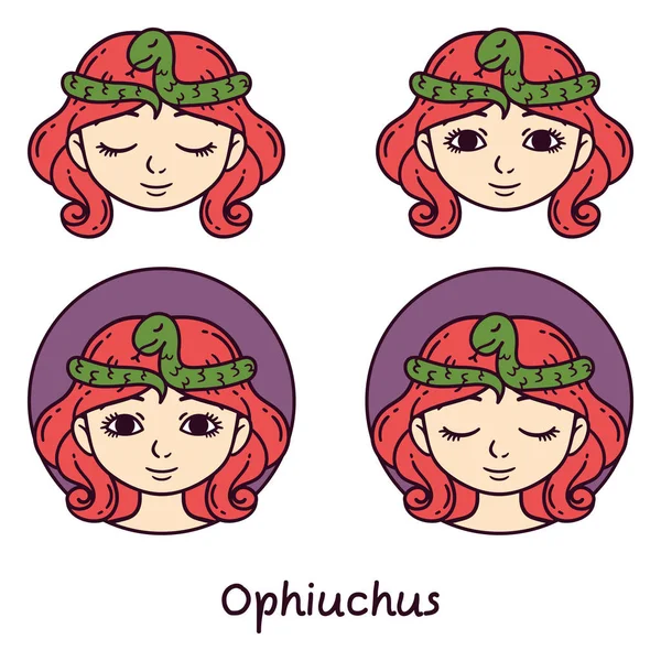 Signo astrológico de Ophiuchus . — Vector de stock