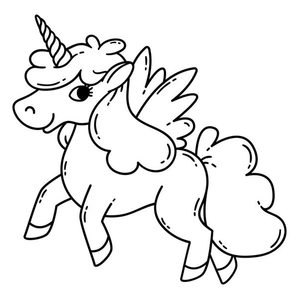 Unicornio con alas . — Vector de stock