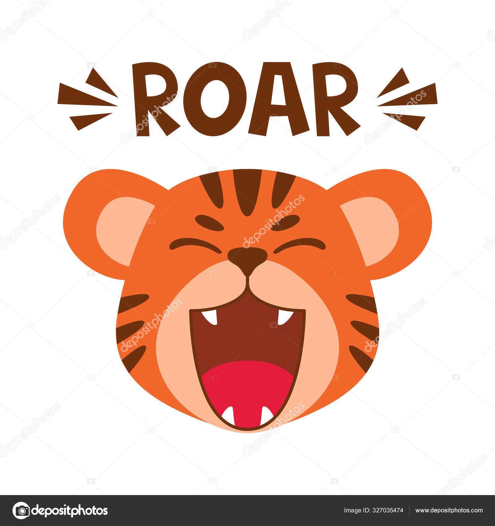 Cartoon tiger roar ~ Sound Clip Royalty Free #35044085