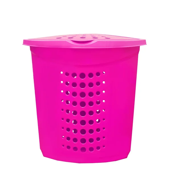 Pink plastic basket for washing — Stock Photo, Image