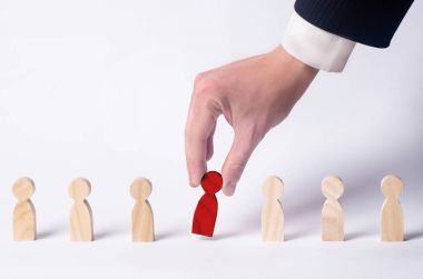 Yeni çalışanları ve uzman arama iş adamı. Konsantrasyon