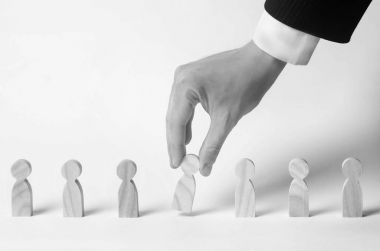 Yeni çalışanları ve uzman arama iş adamı. Konsantrasyon