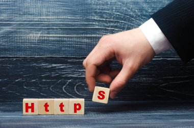 El bir küp kelime http ile S harfi ile tutar. Güvenlik ve Web sitelerinin güvenliğini artırma transferi hypervistext için protokol değişiyor. Sertifika Güvenlik İnternet.