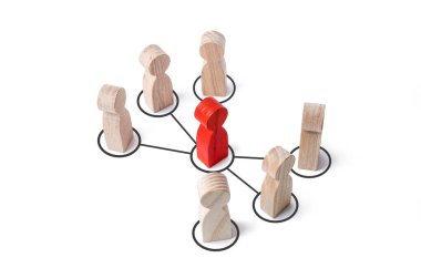 Mediator offers a mediation service between people. Business deal. Political diplomatic negotiations. Conflict resolution and consensus building. Influencer with connections. Leader controls the team. clipart