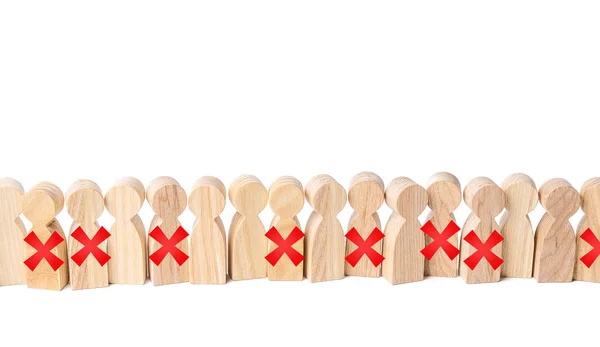 Line People Red Loss Jobs Massive Staff Employees Job Cuts — Stock Photo, Image