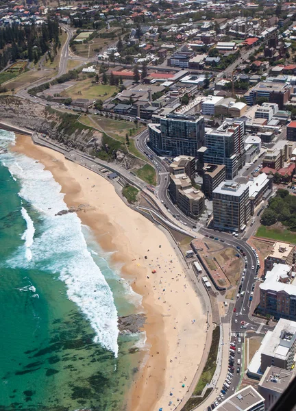 Flygfoto över Newcastle Beach Australien — Stockfoto
