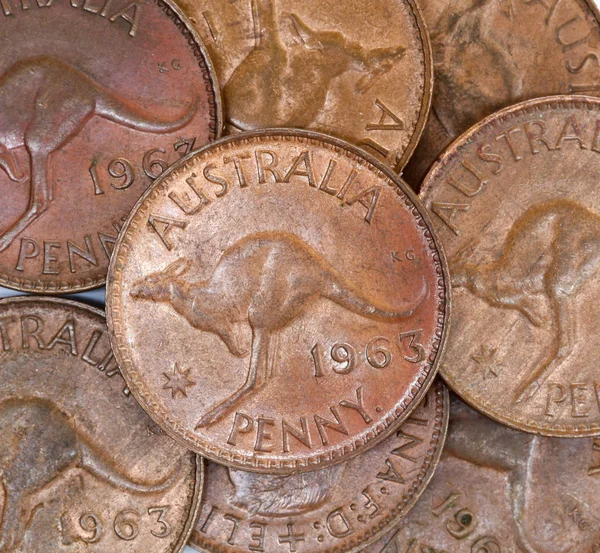 Moedas de cêntimo australiano — Fotografia de Stock