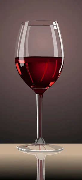 Copo Vinho Tinto Com Reflexão — Vetor de Stock