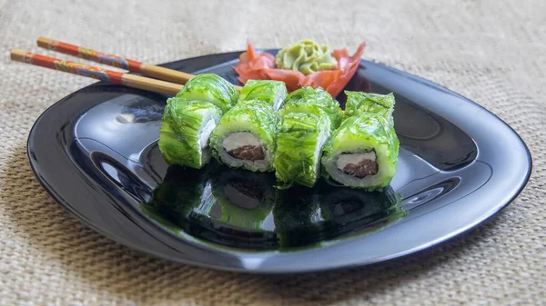 Fotografia Alimentos Com Sushi Close — Fotografia de Stock