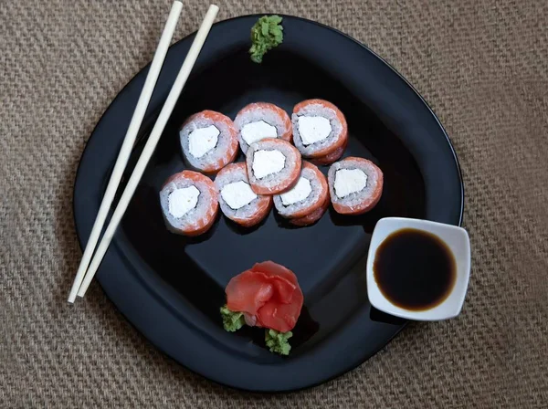 Fotografía Comida Con Primer Plano Sushi — Foto de Stock