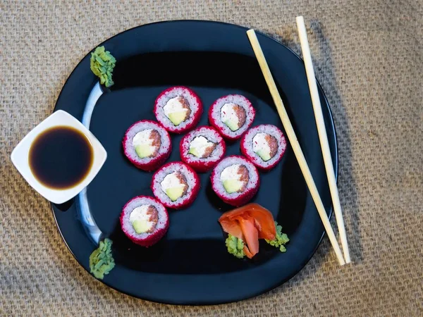 Fotografía Comida Con Primer Plano Sushi — Foto de Stock