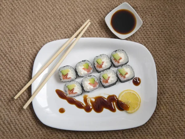 Fotografía Comida Con Primer Plano Sushi — Foto de Stock