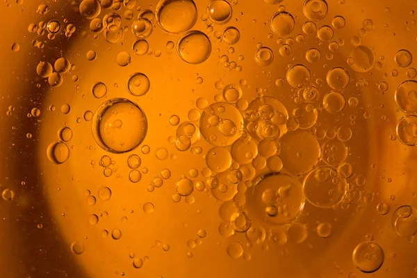 Oil Water Bubbles Yellow Background — Foto Stock