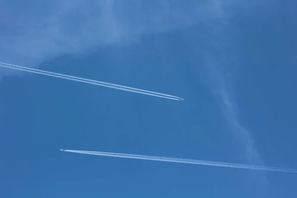 Flugzeuge Fliegen Den Himmel — Stockfoto