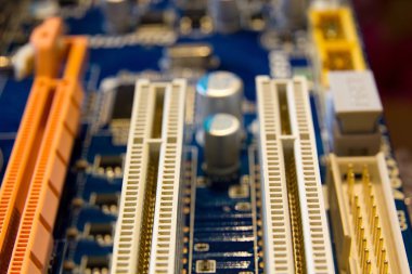 Elektronik bilgisayar detay, anakart baskılı devre kartı.