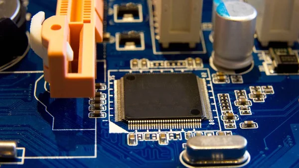 Elektronik bilgisayar detay, anakart baskılı devre kartı.