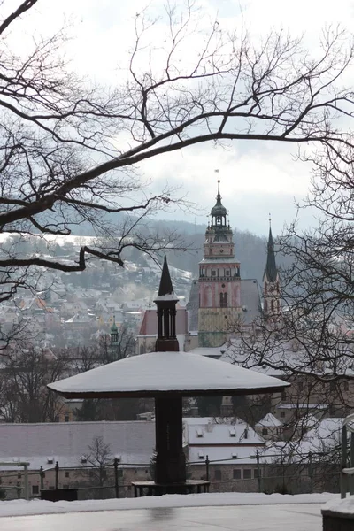 View Czech Krumlov City Winter — Φωτογραφία Αρχείου