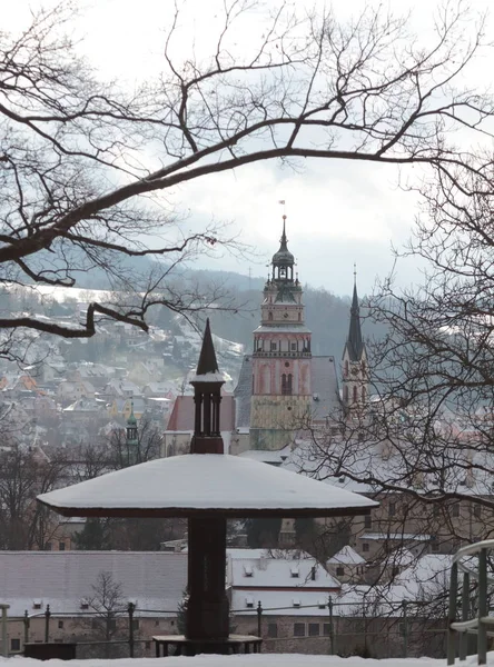 View Czech Krumlov City Winter — Φωτογραφία Αρχείου