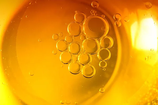 Cocción Fondo Amarillo Burbujas Aceite Gotas Agua — Foto de Stock