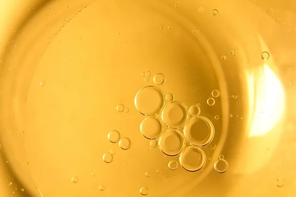 Fondo Giallo Cottura Bolle Olio Gocce Acqua — Foto Stock