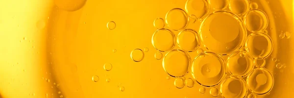 Yellow Orange Bubbles Drops Oil Water Olive Oil Cooking Background — Stock Photo, Image