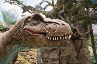 29.02.2020 Rusya, Moskova. Dinazor Tyranosaur 'un 