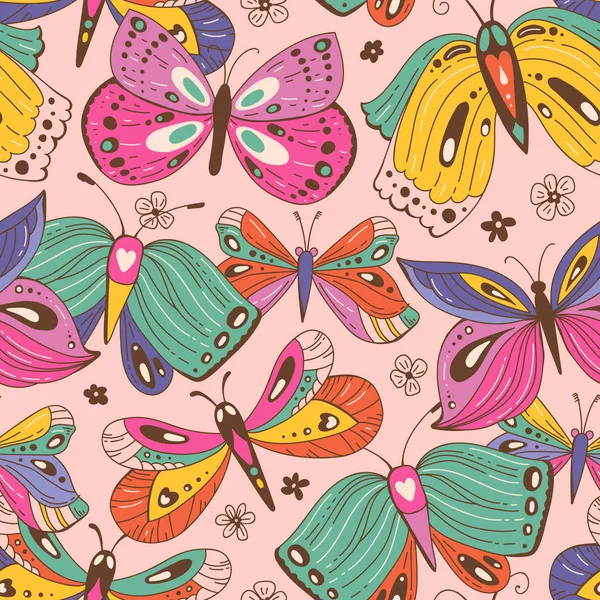 Patrón sin costuras con mariposas — Archivo Imágenes Vectoriales