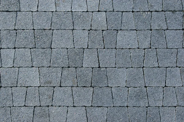 Paved track of gray trapezoidal brick — Stock Photo, Image