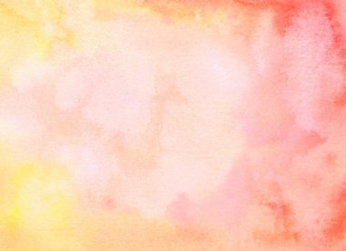 Soyut suluboya açık kırmızı sarı renkli lekeler ile.