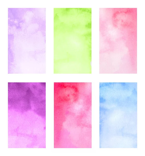 Watercolor Collection Abstract Hand Drawn Backgrounds Isolation White Background — Stock Photo, Image