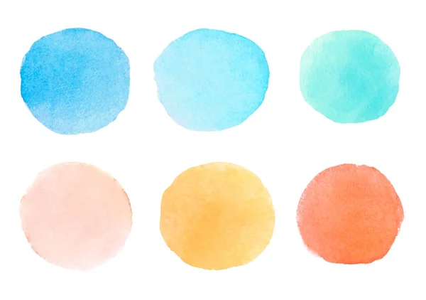 Set Abstract Hand Drawn Watercolor Grungy Brush Strokes Isolated White — Stock Photo, Image