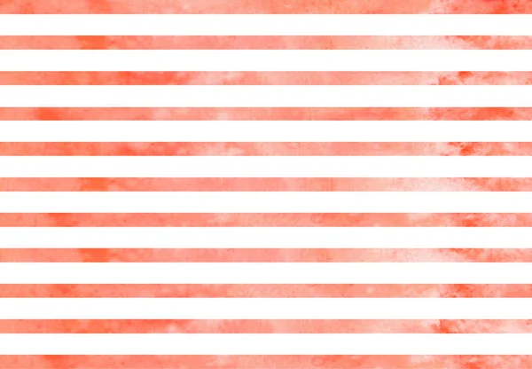 Watercolor red stripes. Red horizontal lines isolated on white background