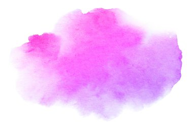 Beyaz arka plan üzerinde izole soyut el çekilmiş suluboya fırça darbesi.