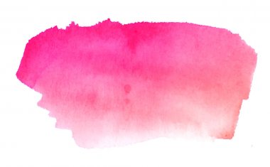 Beyaz arka plan üzerinde izole soyut el çekilmiş suluboya fırça darbesi.