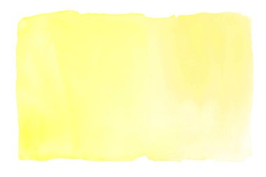 Suluboya el arka plan üzerinde beyaz izole çekilmiş. Sarı fırça kontur tasarım öğesi.