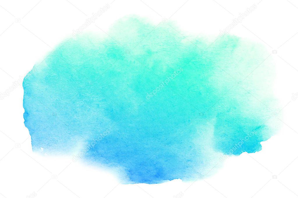 Abstract hand drawn watercolor brush stroke isolated on white background.