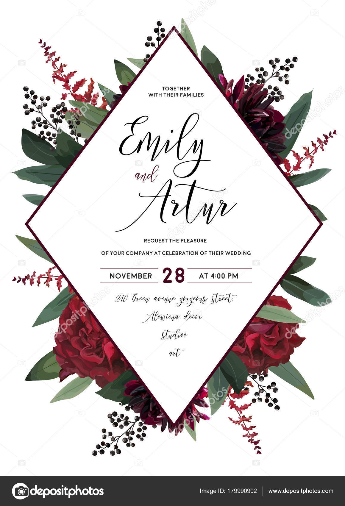 Download Wedding vector Floral invite, invitation save the date ...