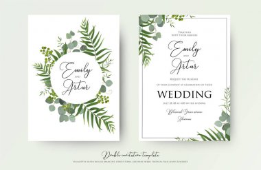 Download Eucalyptus Wedding Invitation Free Vector Eps Cdr Ai Svg Vector Illustration Graphic Art