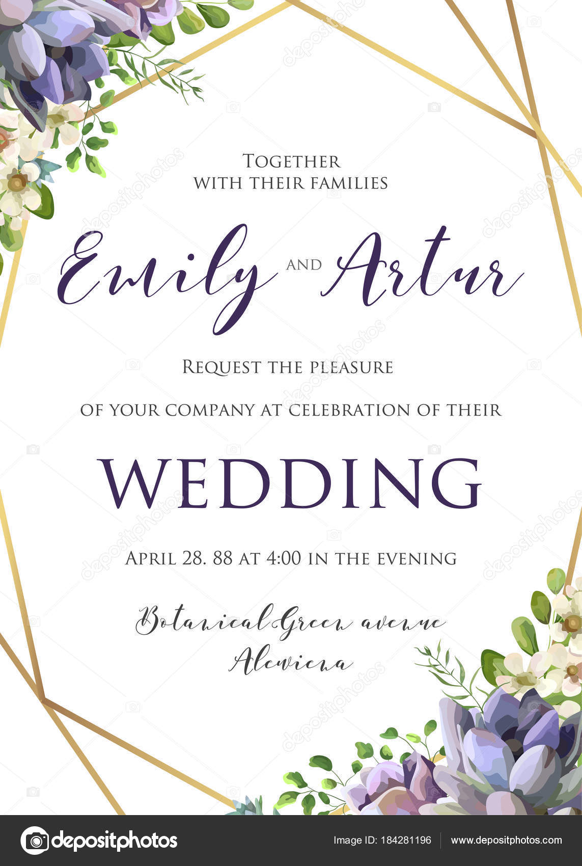 Floreale Invito A Nozze Invitare Salvare Il Modello Di