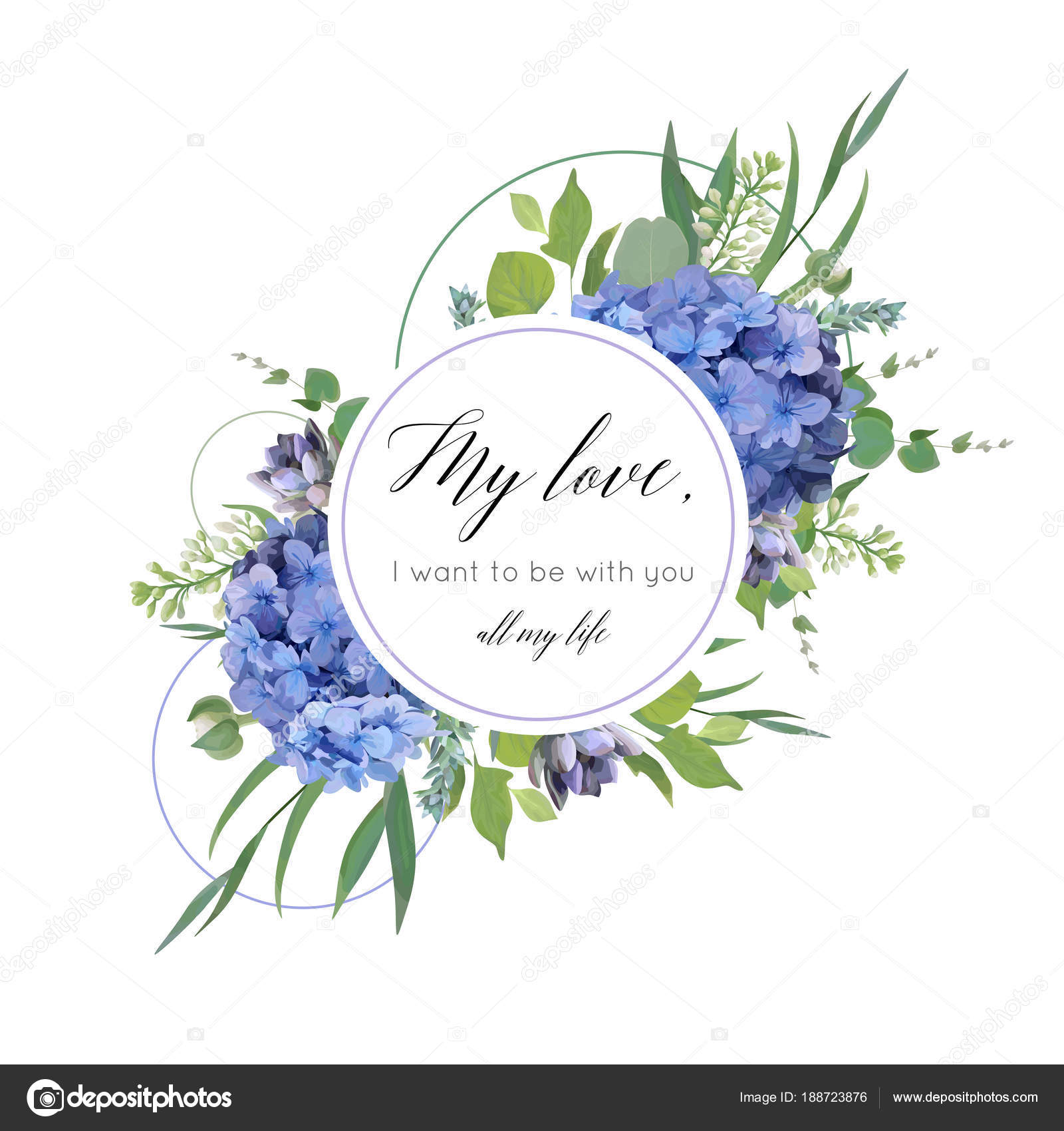 Vector: floral azul | Vector floral tarjetas diseño con elegante ramo