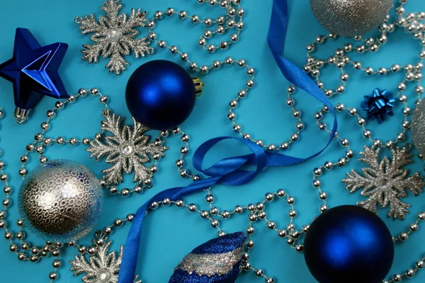 Texture Christmas Mood Blue Silver Tones — Stock Photo, Image