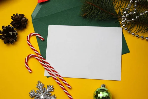 Envelope White Sheet Christmas Decorations — Stock Photo, Image