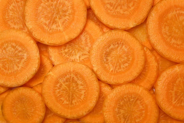 Texture Juicy Carrots Sliced Circles — 图库照片