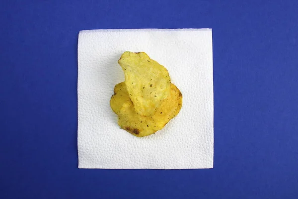 Batatas Fritas Estão Guardanapo Branco — Fotografia de Stock