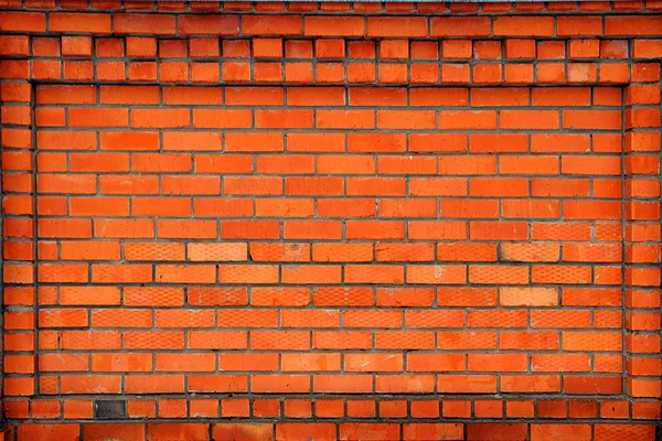 Moldura Textura Tijolo Vermelho Lugar Para Texto — Fotografia de Stock