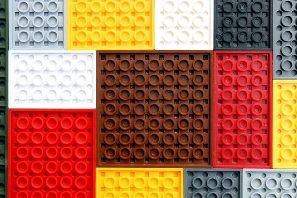 Bright Multicolor Texture Rectangular Children Building Plates — Stock Photo, Image