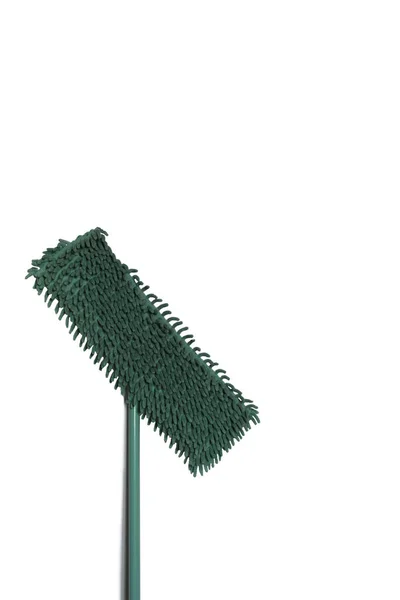 Green Floor Mop Stands Upside Isolated Background — Stock Photo, Image